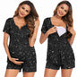 Ekouaer Women's Maternity Nursing Pajama Sets Short Sleeve Postpartum Pajamas Breastfeeding Pregnancy Clothes