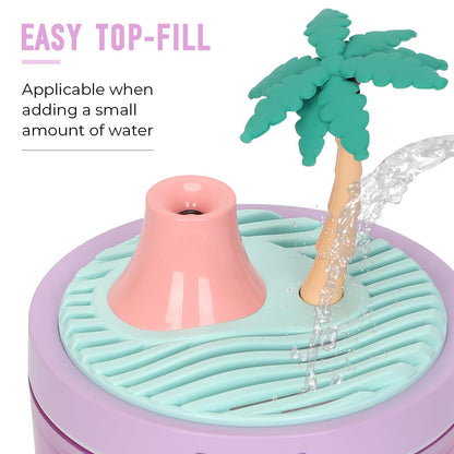 Cute Flower Mini Humidifier, 260ml Gardenia Desktop Humidifiers for Bedroom, Portable Small Cool Mist Humidification for Home, Baby Nursery, Office & Indoor Plants, USB Powered (Pink)