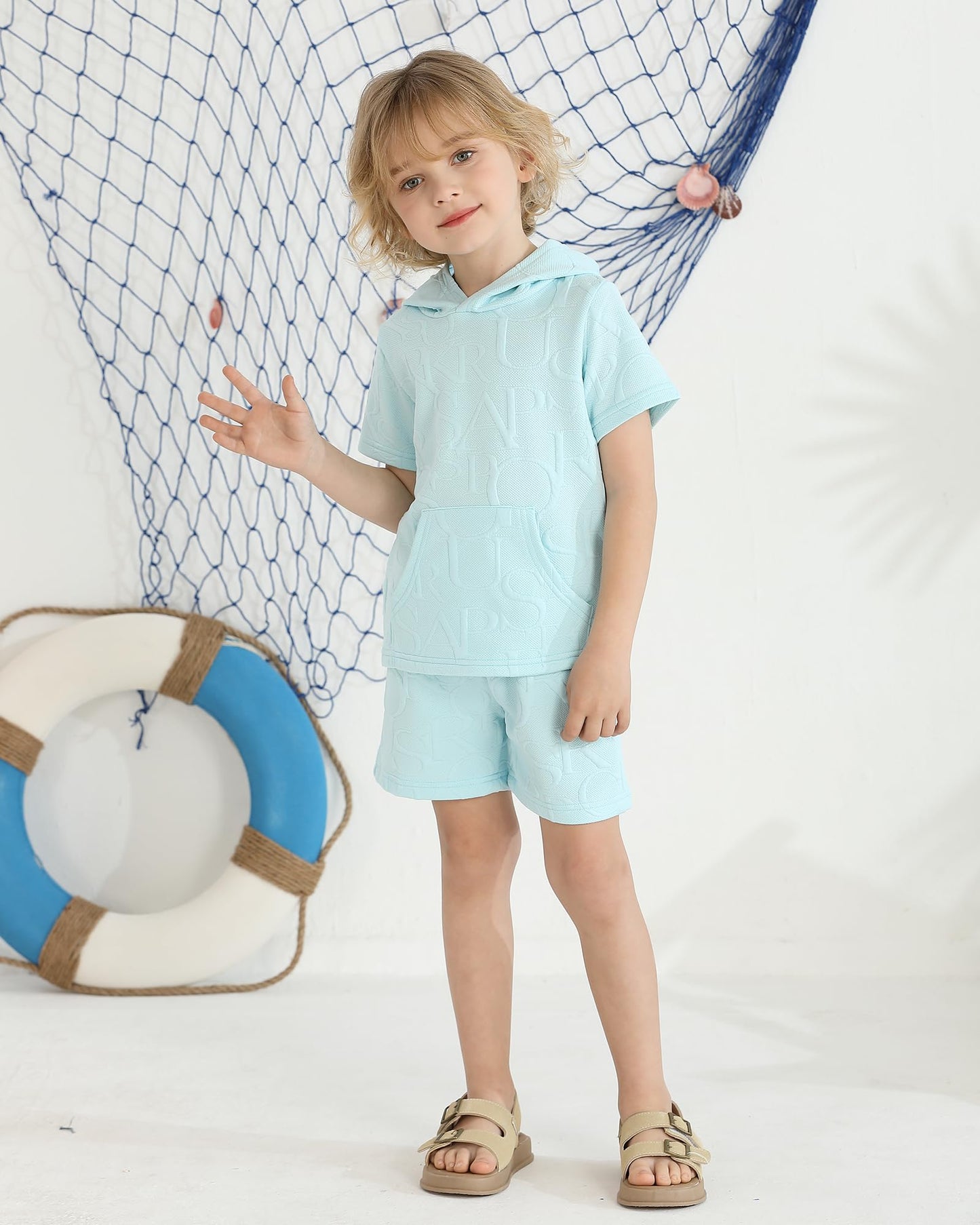 Toddler Baby Boy Clothes Summer Outfits Short Sleeve Hooded T Shirt Tops Casual Shorts Set 2Pcs Little Boy Clothes