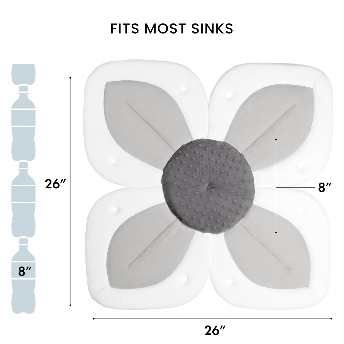 Blooming Bath Baby Bath Seat - Baby Tubs for Newborn Infants to Toddler 0 to 6 Months and Up - Baby Essentials Must Haves - The Original Washer-Safe Flower Seat (Lotus, Gray/White/Yellow)