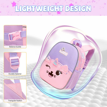 Toddler Backpack for 1-3 Year Old Girls & Boys Waterproof 3D Animal Cartoon Rabbit Design Kids Travel Backpack Lightweight Preschool Daycare Bag with Adjustable Straps(Little White Rabbit)