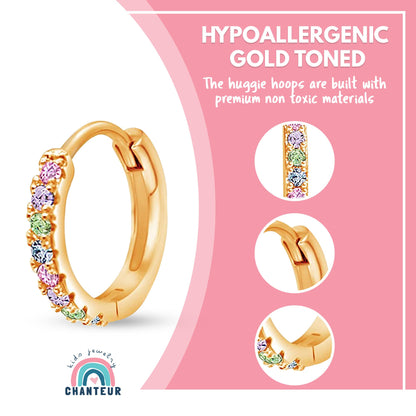 Chanteur Hypoallergenic Huggie Earrings for Girls & Women - Small Hoop Design, Perfect for Teens & Kids