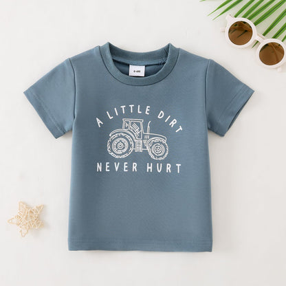 Yvowming Toddler Baby Boy Clothes Kids Summer Truck Print T Shirt Short Set with Pockets 0-4T