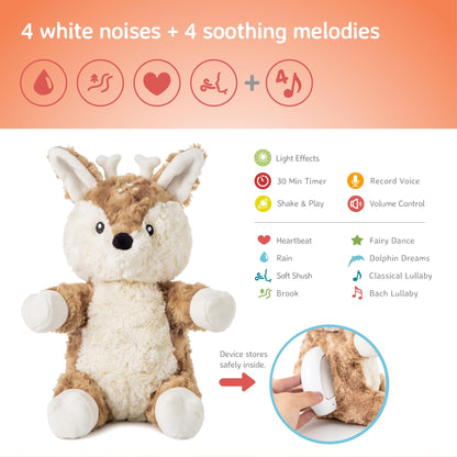 Cloud b Sound Machine with White Noise Soothing Sounds | Cuddly Stuffed Animal & Nomadic Nightlight | Record Parent Voice | Adjustable Settings & Auto-Shutoff | LoveLight™ Buddies - Drake The Dragon™