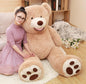 MorisMos Smile Giant Teddy Bear, 51inch Large Stuffed Bears with Big Footprints, Big Stuffed Animals Cuddly Plush Gifts for Girlfriends, Boyfriend, Dark Brown