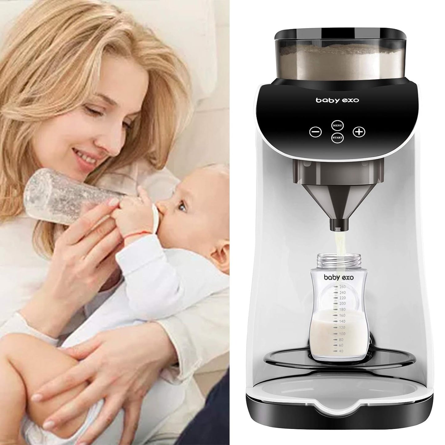 Formula Milk Dispenser, Automatic Electric Formula Mixer Warmer, Milking Machine for Baby - Easily Make Bottle with Automatic Powder Blending