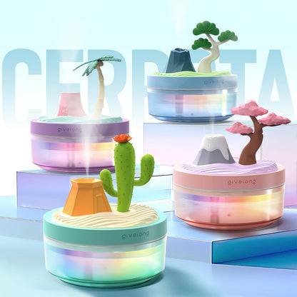 Cute Flower Mini Humidifier, 260ml Gardenia Desktop Humidifiers for Bedroom, Portable Small Cool Mist Humidification for Home, Baby Nursery, Office & Indoor Plants, USB Powered (Pink)