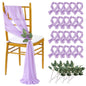 QueenDream Light Blue Sashes Chair Aisle Decorations: 24 Pack Baby Shower Chair Cover 8FT Long Tulle Draping Fabric Wedding Reception Church