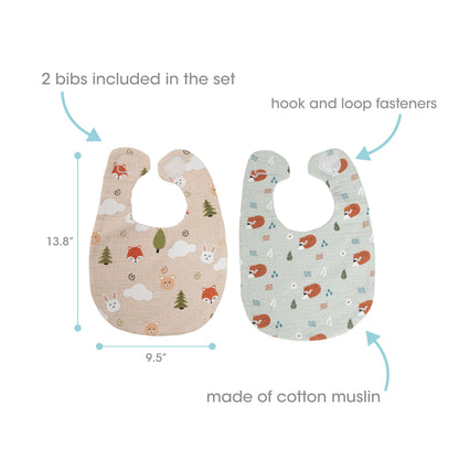 Pearhead Silicone Bib Set of 2, You're a Peach & Light Yellow Waterproof Bibs with Food Catcher, Adjustable Fit, Dishwasher Safe, Unisex Toddler Bib Set
