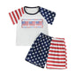 Toddler Baby Boy Summer Outfits Short Sleeve Embroidered T Shirt Tees + Striped/Plaid Shorts Infant Clothes Set