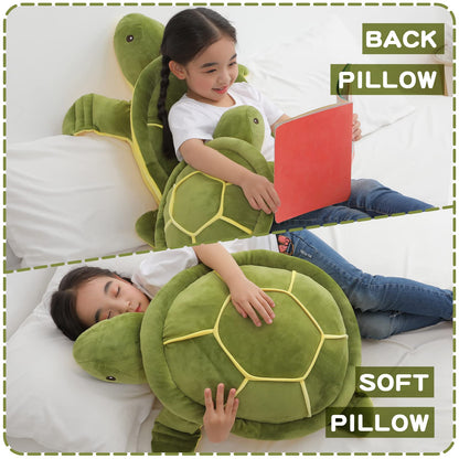 28 inch Big Green Sea Turtle Stuffed Animals Giant Soft Plush Toys, Large Ocean Turtle Plushies Body Pillow, Gifts for Kid Boys, Girls, Girlfriend, Birthday, Easter