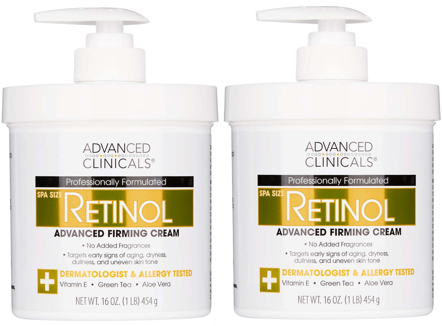 Advanced Clinicals Retinol Body Lotion & Face Moisturizer | Visible Anti Aging Skin Care Retinol Body Cream For Women & Men Targets Look Of Fine Lines, Wrinkles, & Crepe Looking Dry Skin, 16 Ounce