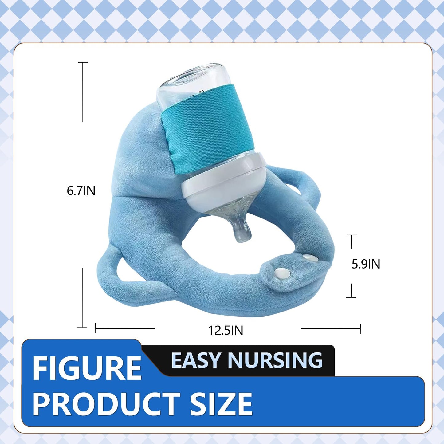 Baby Bottle Holder,Self Feeding Support Pad for Hands Free Bottle Feeding,Drying Rack Bottle (Grey)