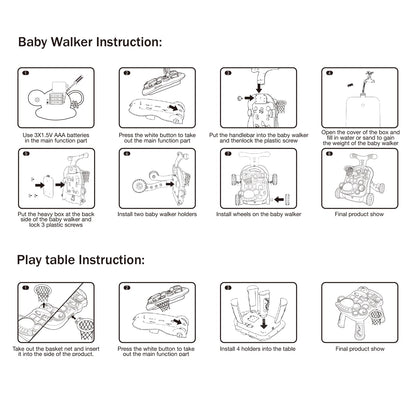 QDRAGON 3 in 1 Baby Walker and Activity Center for Girl, Learning to Walk, Sit to Stand, Early Educational Push Toys with Music Panel for Infant Toddler 12+ Months Pink