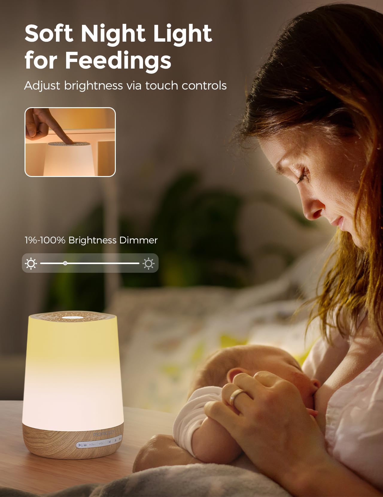 Baby Sound Machine, Momcozy White Noise Machine for Baby Sleeping with Night Light, Toddler Sleep Trainer with 34 Soothing Sounds, Timer, App Remote Control, Personal Sleep Routine(Green)