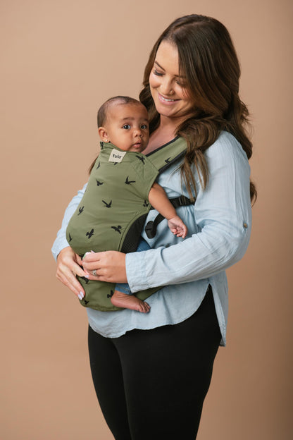 Baby Tula Lite Compact Baby Carrier, Ultra Compact and Lightweight, Travel, Convenient Carry Pouch, Ergonomic and Multiple Posisitions for 12-30 pounds, Soar