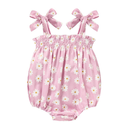 Baby Girl Summer Clothes Newborn Girl Outfits Cute Strap Baby Girl Romper Jumpsuit Infant Floral One Piece Bodysuit