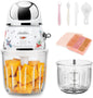 Baby Food Maker Mini Cute and Small Food Processor Puree Blender Grinder Chopper 300ml Cup Glass Bowl with 8 Blade Electric (Spaceman-Blue)