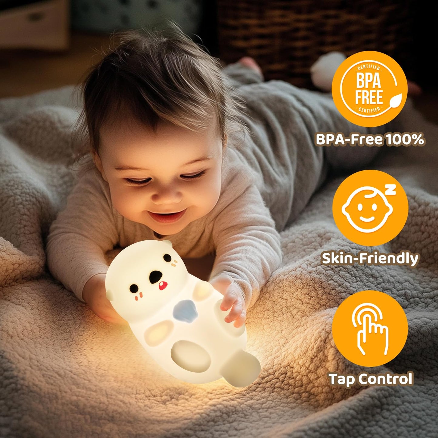 Huggwaii Squishy Axolotl Night Light for Kids – Dimmable Silicone Axolotl Lamp, 2025 Upgraded Baby Night Light, Rechargeable, 20H Battery Life, Sleep Aid Gift for Toddlers, Girls&Room Decor