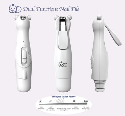 Baby Nail Trimmer 21 in 1, Usage Labeled Case & 13 Extra Replacement Tools, Royal Angels Baby Electric Nail File, Baby Nail Care, Nail Clipper Newborn Toddler Toes & Fingernails Nail Kit (Blue)