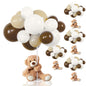 Meooeck 185 Pcs Bear Baby Shower Party Decorations Table Centerpieces 5 Pcs 13. 5'' Gender Reveal Bears 180 Balloons Kit Baby Shower Table Decor for Birthday Wedding(Green, Brown, Nude, White)