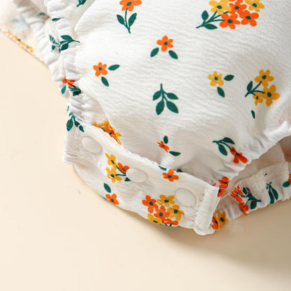 Toddler Baby Girl Summer Clothes Halter Floral Romper Dress Backless Outfits with Hat