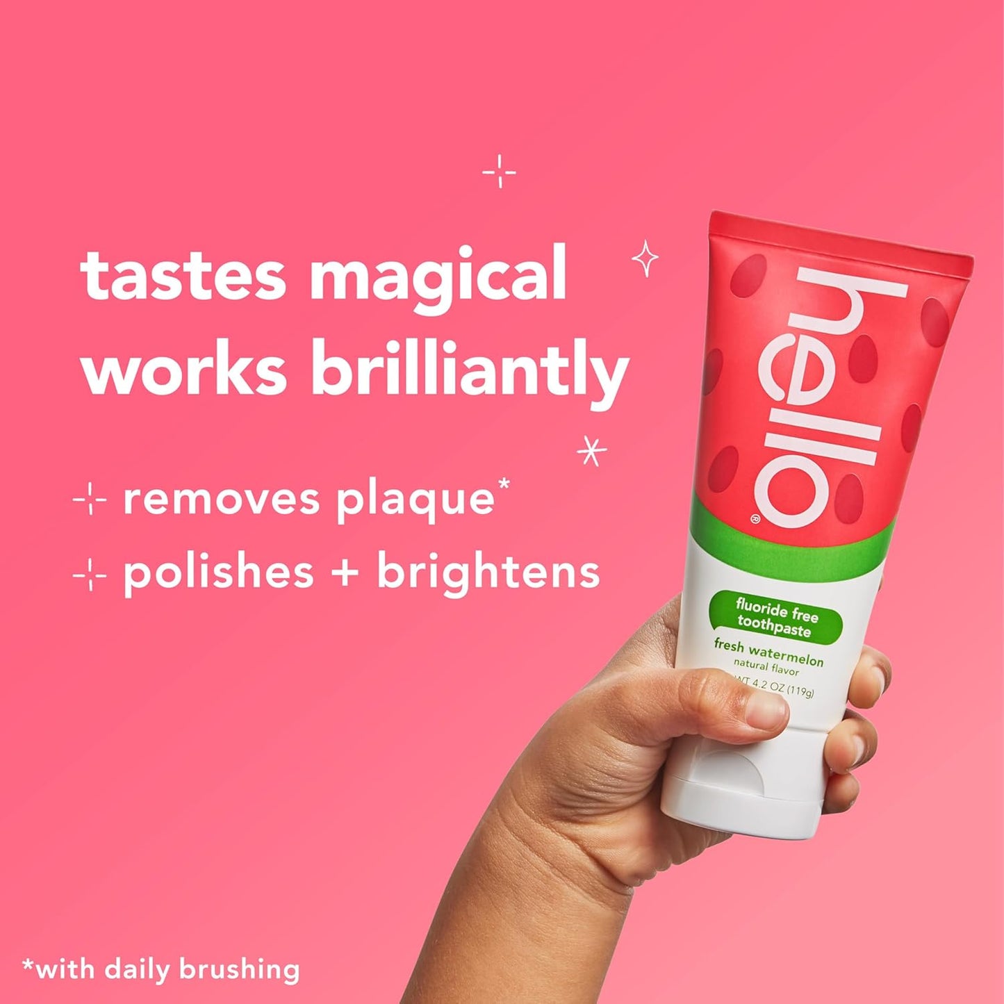 hello Fresh Watermelon Fluoride Free Kids Toothpaste, 4.2 Oz Tube