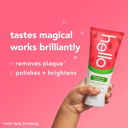 hello Fresh Watermelon Fluoride Free Kids Toothpaste, 4.2 Oz Tube