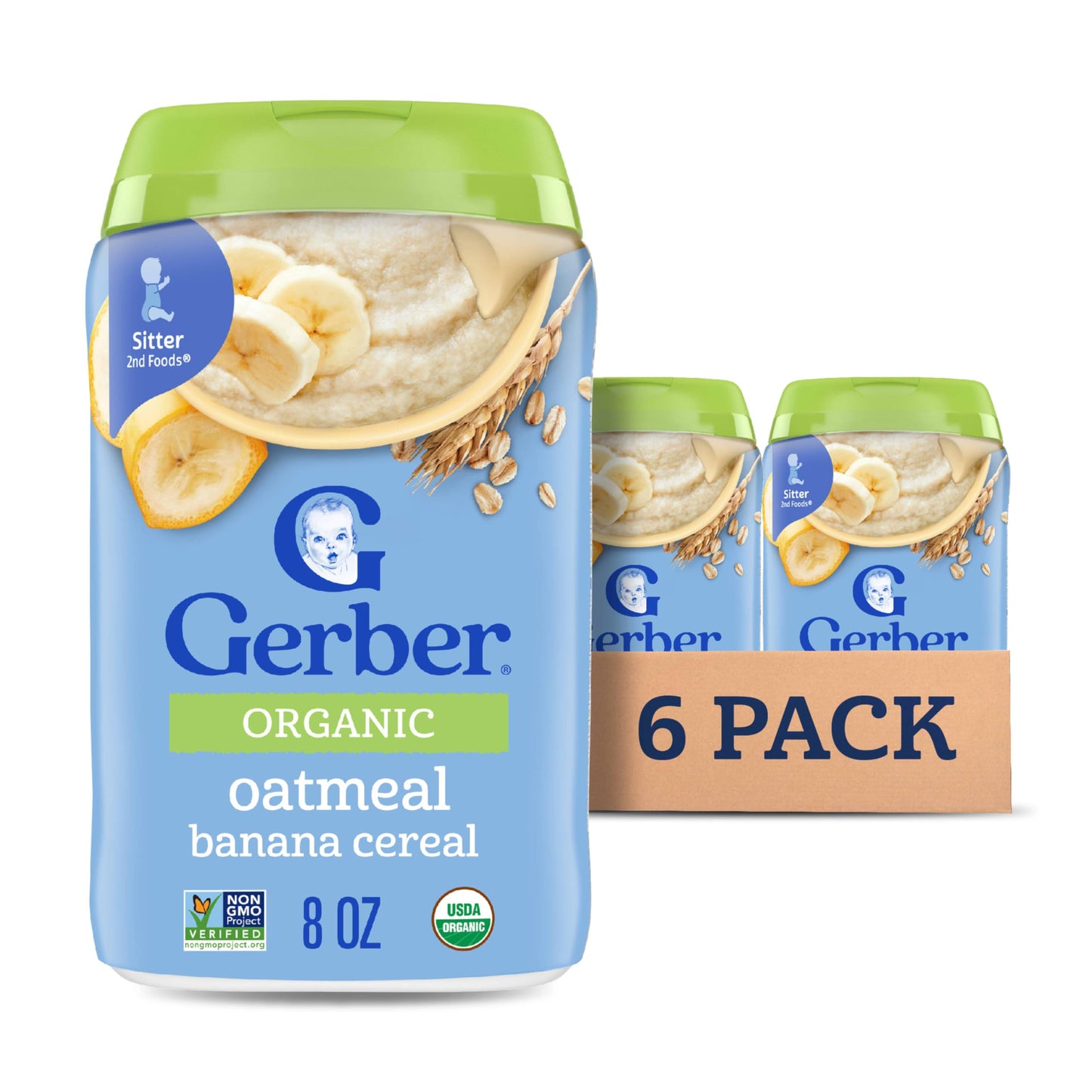 Gerber Toddler Food, Multigrain Banana Apple Strawberry Cereal, 8g Whole Grains, Iron, Zinc & Vitamin B12, Toddler Cereal, 6-Pack