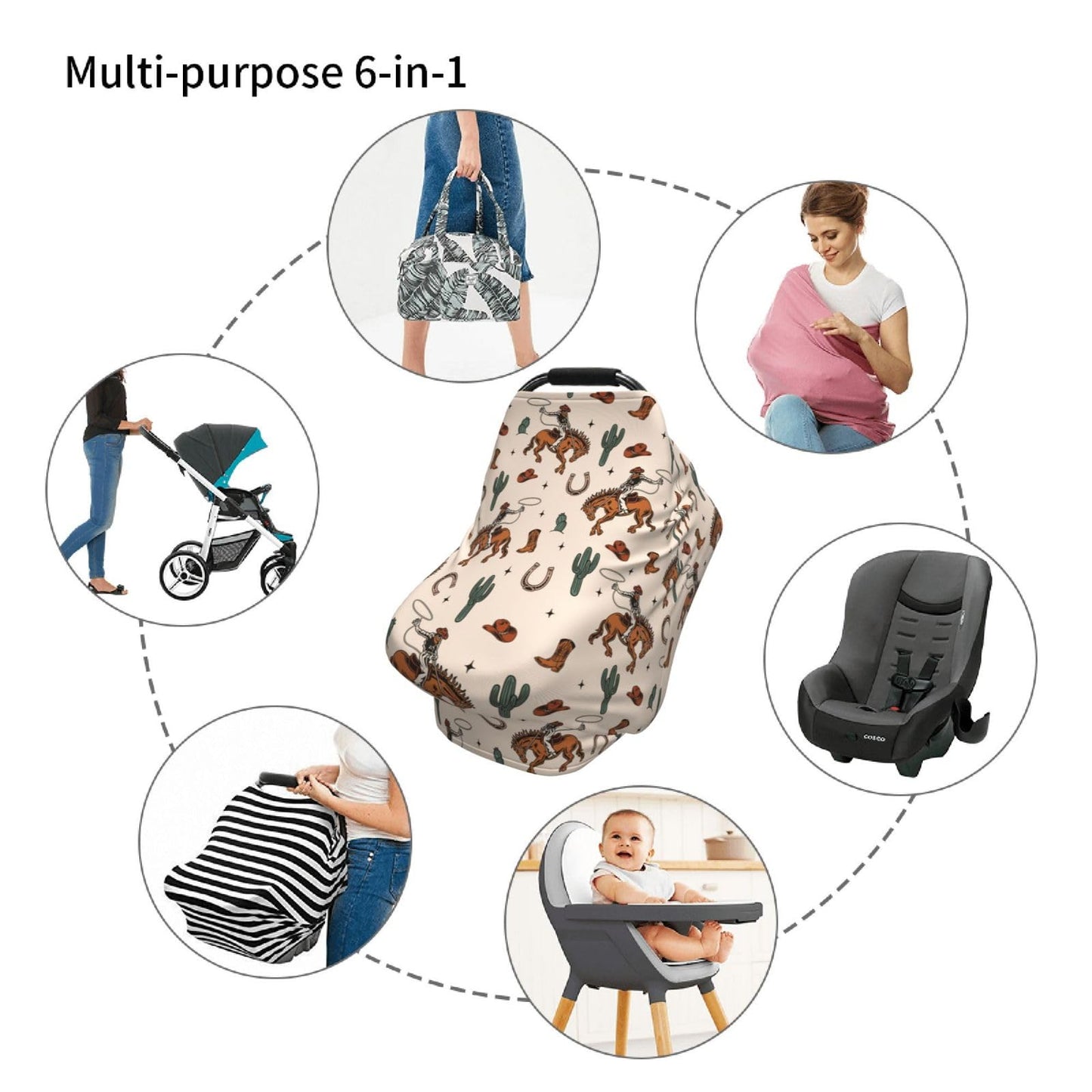Cute Butterfly Baby Stuff Car Seat Covers Baby Multi-Use Car Seat Canopy Carrier Cover, Breathable Breastfeeding Cover Boys & Girls