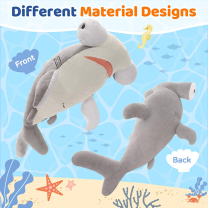 Tezituor 43.3 inch Giant Whale Stuffed Animal, Large Stuffed Whale Plush Ocean Toys, Hugging 4ft Soft Whale Plush Pillow for Girls Boys
