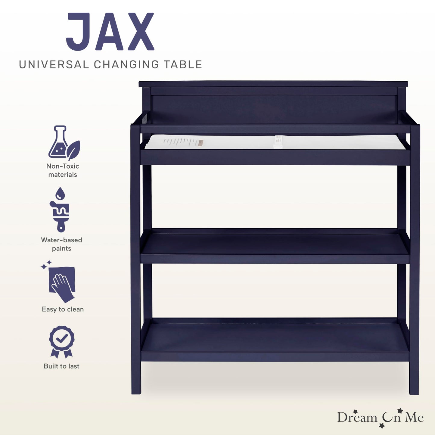 Dream On Me Jax Universal Changing Table, Blush Pink , 34x20x40 Inch (Pack of 1)