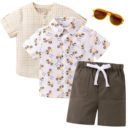 Booulfi Baby Boy Toddler Summer Clothes Wedding Birthday Outfits Suit for Boys T-Shirt and Shorts Set