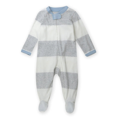 HonestBaby Sleep & Play Footed One-Piece Pajama Sleeper 100% Organic Cotton, Baby Boys