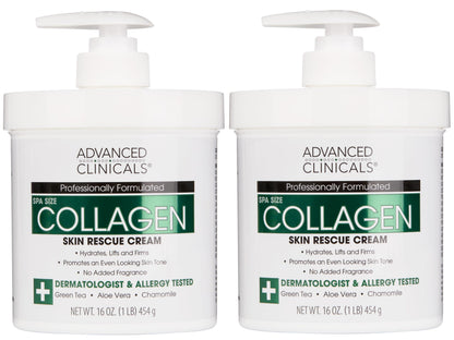 Advanced Clinicals Retinol Body Lotion + Collagen Cream Fragrance Free Face Moisturizer & Body Cream 2pc Skincare Set For Women & Men Helps Reduce Appearance Of Crepey Skin, Wrinkles, & Dry Skin, 2pc