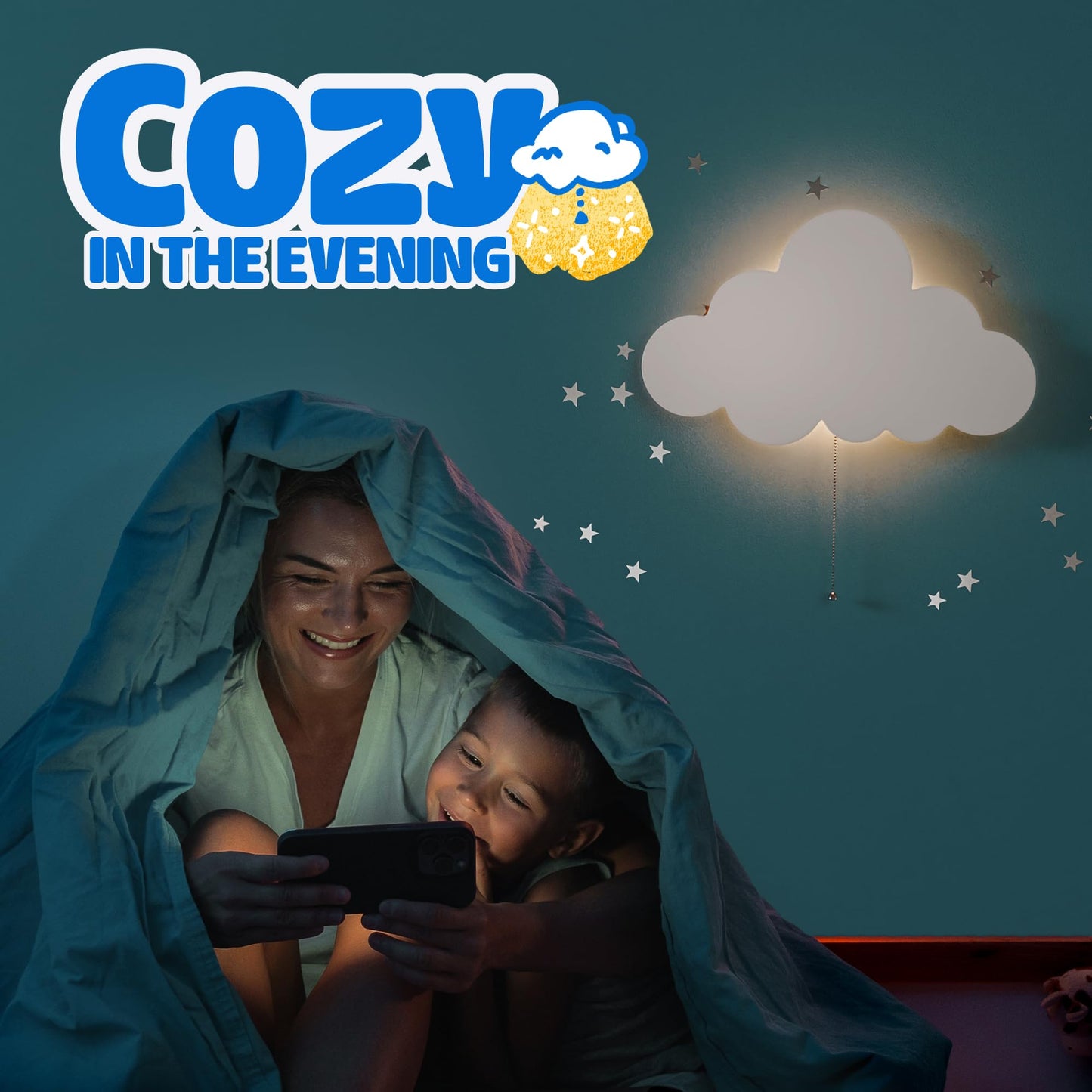 Tip perk Cloud Light - Floating Cloud Wall Lamp For Nursery | Cute Cloud Kids Bedroom Battery-operated Hanging Cloud Night Lights Cloud Cloud Baby