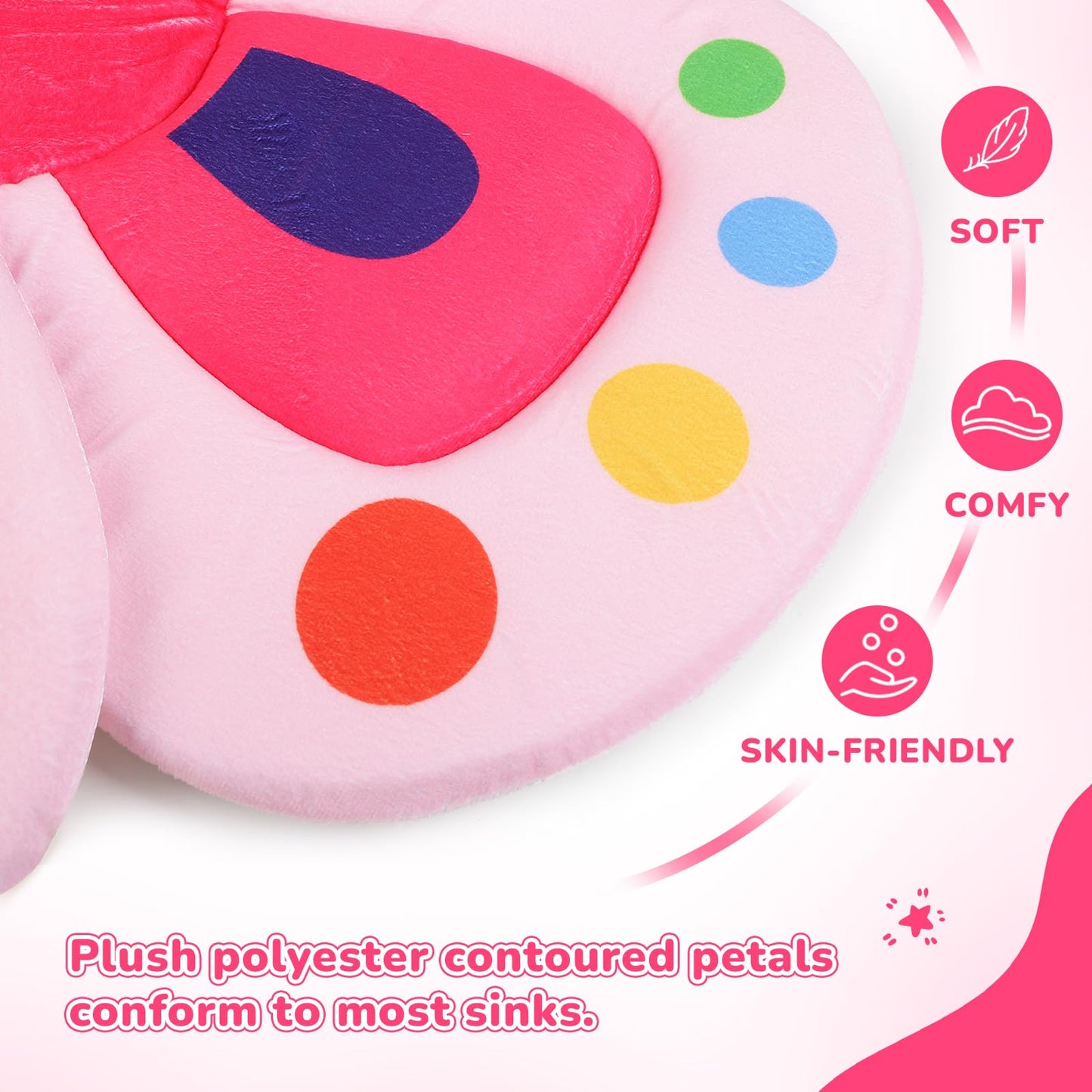 Baby Bath Flower for Sink, Non-Slip Flower Bathtub for Infants 0-6 Months, Soft Baby Sink Bath Cushion for Babies Bath Time, Newborns Bath Essentials Must Haves-Butterfly