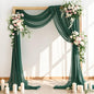 Wedding Arch Draping Fabric 2 Panels 30'' x 18FT Sage Green Sheer Chiffon Arch Drapery for Bridal Shower Backdrop Outdoor Party Church Ceremony