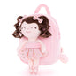Gloveleya Toddler Backpack Baby Ballerina Girl Gifts Plush Curly Hair Ballet Backpack - Black Blonde 9 inches