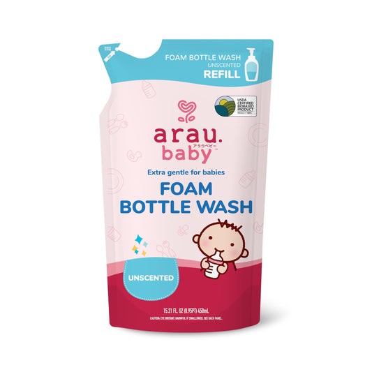 Unscented Foam Bottle Wash, Natural Plant Based Baby Bottle & Dish Soap, No Artificial Fragrance or Additives, Gentle for Washing Bottles, Pacifiers and Toys, Easy Rinse, 15.21 Fl Oz