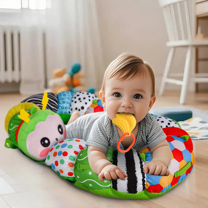 3-in-1 Tummy Time Pillow for Baby 0-6 Months, Detachable Caterpillar Tummy Time Playmat for Newborns, Soft Baby Toys 0-3-6-12 Months, Play Mat for Babies Boy Girl