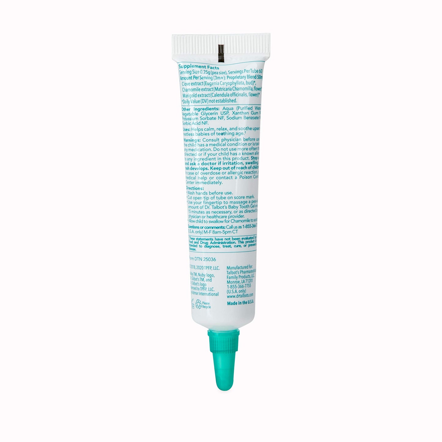 Dr. Talbot's Baby Tooth Gel for Sore Gums, Naturally Inspired, .53 Oz, Benzocaine Free, Belladonna Free