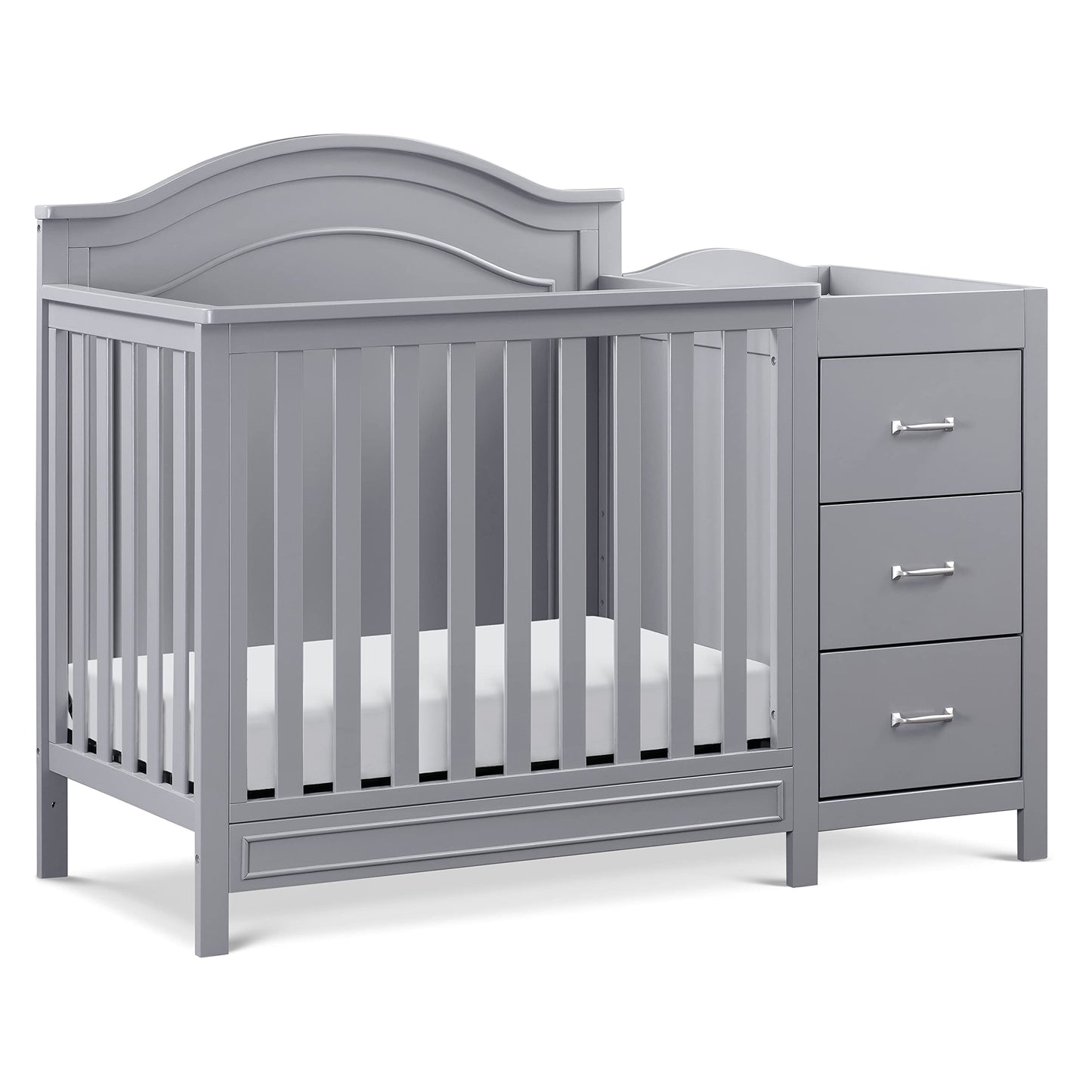 DaVinci Charlie 4-in-1 Convertible Mini Crib and Changer Combo in White, Greenguard Gold Certified