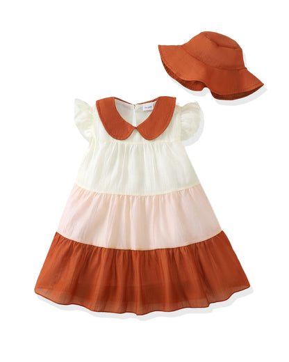 Renotemy Infant Baby Girl Dresses Toddler Girl Clothes Summer Cotton Linen Boho Smocked Sundress Gift for Girls with Hat