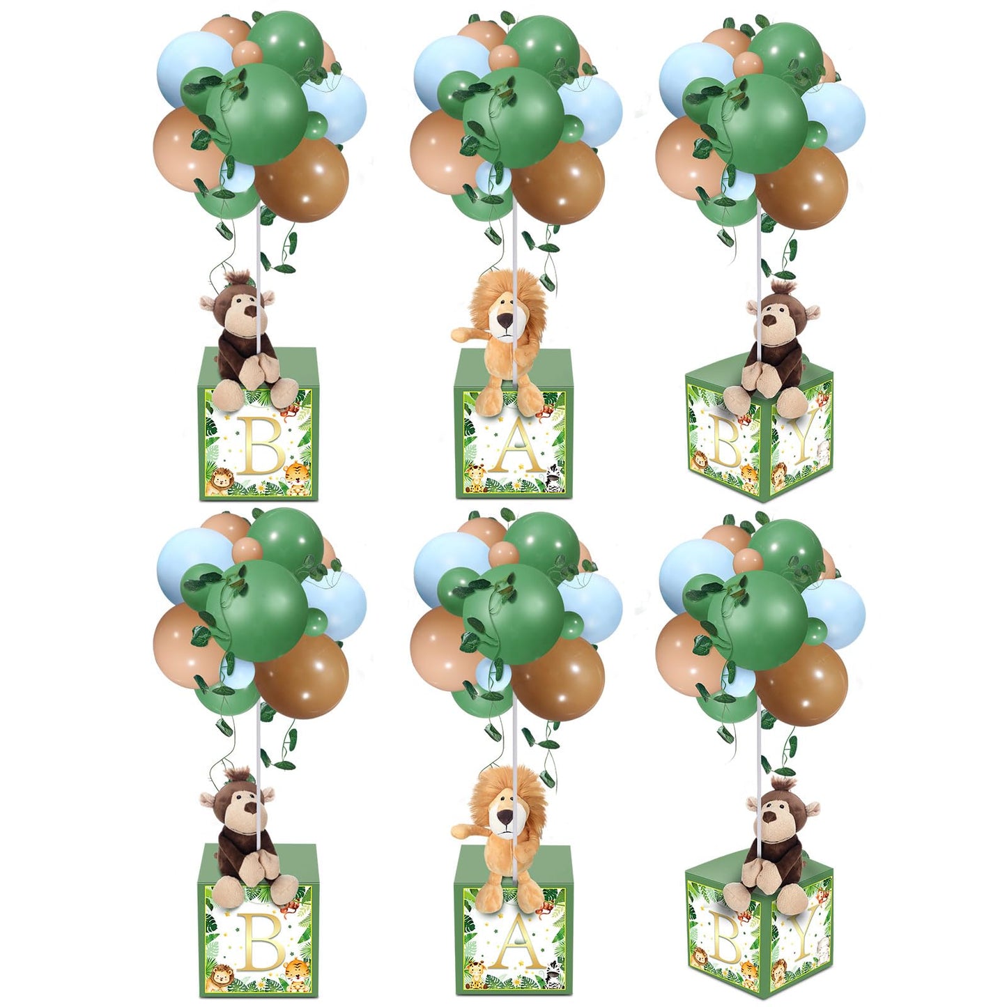 Lenwen 6 Sets Pink Bear Decorations for Baby Shower, Baby Letter Boxes Baby Shower Table Centerpieces Bear Stuffed Animals Balloon with Stand Bear Plush Toy Baby Boxes for Birthday Party Wedding