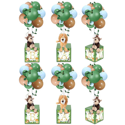 Lenwen 6 Sets Pink Bear Decorations for Baby Shower, Baby Letter Boxes Baby Shower Table Centerpieces Bear Stuffed Animals Balloon with Stand Bear Plush Toy Baby Boxes for Birthday Party Wedding