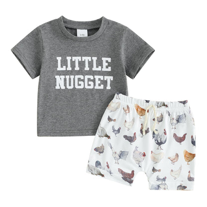 Kupretty Baby Boy Clothes Toddler Summer Outfit Short Sleeve T-Shirt Tee Tops Joggers Casual Shorts 2Pcs Clothing Set