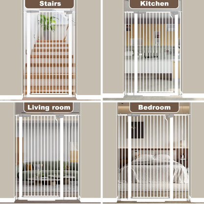 Fairy Baby 51.18" Extra Tall Cat Gate for Doorway, 29.5"-40.5" Extra Wide Pet Gate Dog Barrier Indoor for Cats Dogs, Kid Puppy Dog Gate No Jumping Over & No Climb, Metal Child Safety Proof Gate, Black
