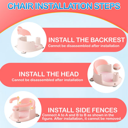 Baby Bath Seat for Babies 6 Months & up, Non-Slip Toddler Bath Seat for Baby & Newborn, Sit Up Bath Seat for Baby,Grey