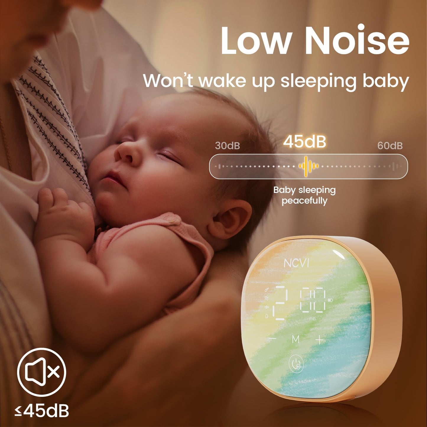 NCVI Double Electric Breast Pump XB-8122-2 with 4 Modes 9 Levels, Breastfeeding Pump with 21/24mm Flanges, Rechargeable Milk Pump Ultra-Quiet for Home & Travel, LED Touchscreen